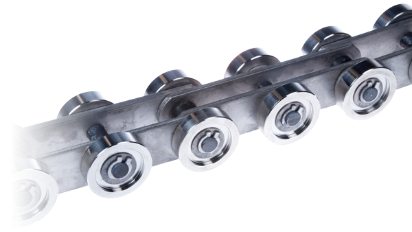 Heat-resistant bush conveyor chain made of material 1.4828