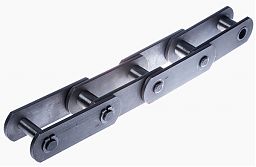 Solid pin bush conveyer chain acc. to DIN 8165 with lock ring bolt